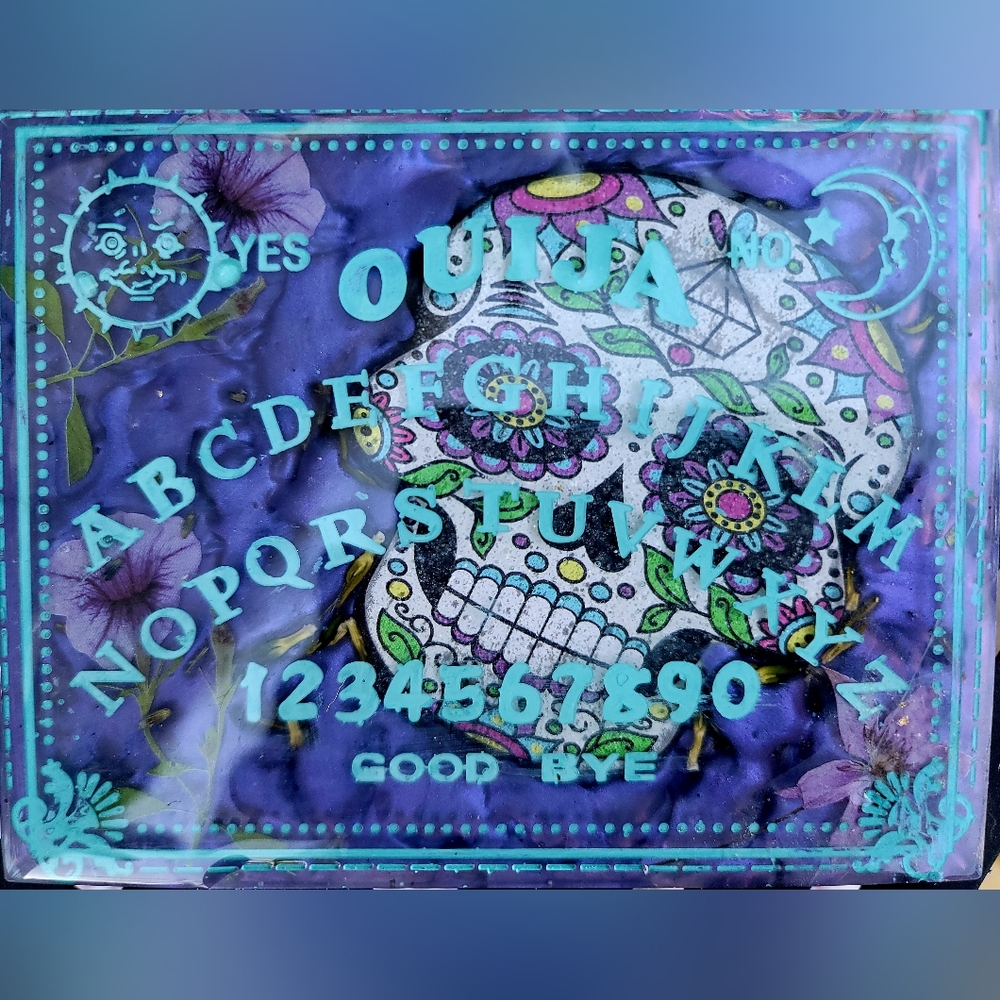 Colorful Sugar Skull Ouija Board